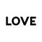 postcard text LOVE black symbols. vector image EPS10