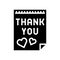 postcard thank you glyph icon vector illustration