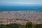 postcard view of Barcelona from the Tibidabo hill