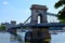 Postcard view of Budapest - the most beautiful city in Hungary with a view of the oldest chain bridge over the Danube River