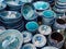 Postcards from Morocco: pottery stand at Jemaa el-Fna  Marakkech