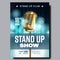 Poster Announcement Of Night Stand Up Show Vector