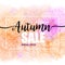 Poster autumn sales on a floral watercolor background. Card, label, flyer, banner design element. Vector illustration