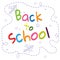 Poster Back to school bright letters on a white background hand drawn lines Creative design young theme modern concept