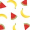 Poster With Banana And Watermelon