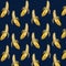 Poster with bananas. Blue background