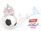 Poster or banner design with sticker style football, Onion dome