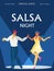 Poster or banner for salsa night in dance club, flat vector illustration.