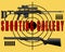 Poster, banner shooting range, a sniper rifle and a rifle target on a yellow background