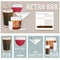 poster of bar with glasses of different drinks