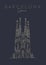 Poster Barcelona Sagrada Familia dark