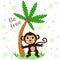 Poster be free cute monkey - vector, illustration, eps