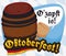 Poster with Beer Barrel and Mallet Ready for Oktoberfest Celebration, Vector Illustration