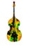 Poster cartoon illustration image of a funny, color contrabass,