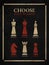 Poster Chess illustration with Epic Design with all pieces and names