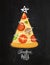 Poster christmas tree pizza chalk