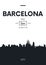 Poster city skyline Barcelona, Flat style vector illustration