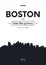 Poster city skyline Boston, Flat style vector illustration