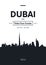 Poster city skyline Dubai, Flat style vector illustration