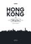 Poster city skyline Hong Kong, Flat style vector illustration
