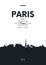 Poster city skyline Paris, Flat style vector illustration