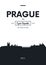 Poster city skyline Prague, Flat style vector illustration