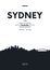 Poster city skyline Sydney, Flat style vector illustration