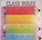 Poster of class rules on wall with pencils