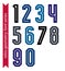 Poster classic style acute-angled numbers. Vector numeration