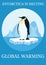 Poster climate protection penguin on iceberg