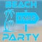Poster concept Christmas Beach Party with palm trees