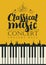 Poster for concert classical music with piano keys