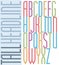 Poster condensed bright font, striped compact tall uppercase let
