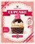 Poster of confectionery bakery with cupcakes