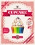 Poster of confectionery bakery with cupcakes