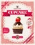 Poster of confectionery bakery with cupcakes