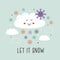 Poster with cute cloud,snow and snowflake