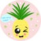 Poster with cute pineapple- vector illustration, eps
