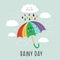 Poster with cute umbrella and rain cloud