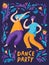Poster for dance party in ecstatic spontaneous manner