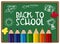 Poster design for back to school with colorpencils