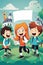 The poster designed for the children\\\'s school. Back to School, kids event