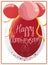 Poster with Double Bubble Balloon for a Anniversary Event, Vector Illustration