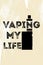 The poster or emblem with an electronic cigarette