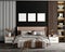 Poster frame mockup in modern interior mock up background bed room luxury style - 3d rendering