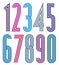 Poster geometric bright simple striped numbers