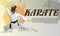 Poster of girls engaged in martial types of karate