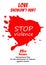 Poster for international day for the elimination of violence against women. Red bloody heart. Vector illustration.
