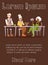 Poster inviting of old people play together in card games a vector illustration.