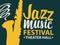 Poster for jazz music festival with saxophone